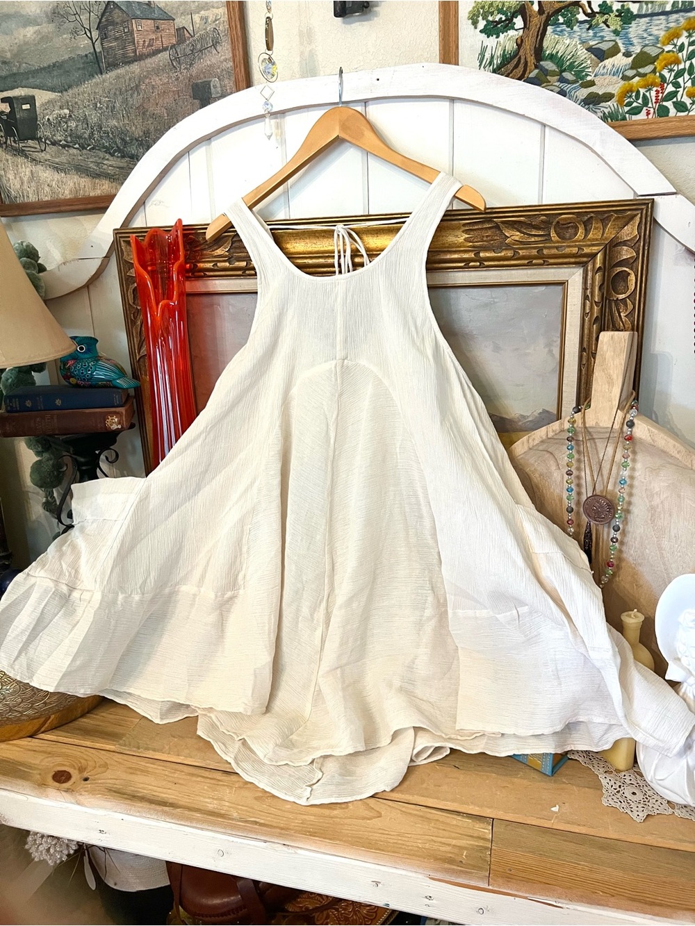 New! Jaded Gypsy “Charlie” 100% Cotton Gauze Oversized Tunic Light Ivory - Picture 3 of 8